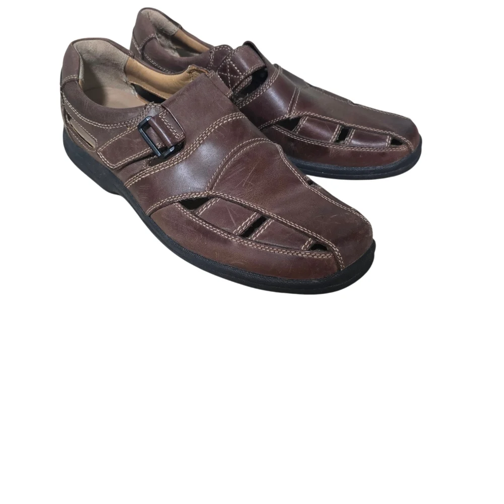 Mens Johnston & Murphy Closed Toe Sheepskin Sandals Size 12